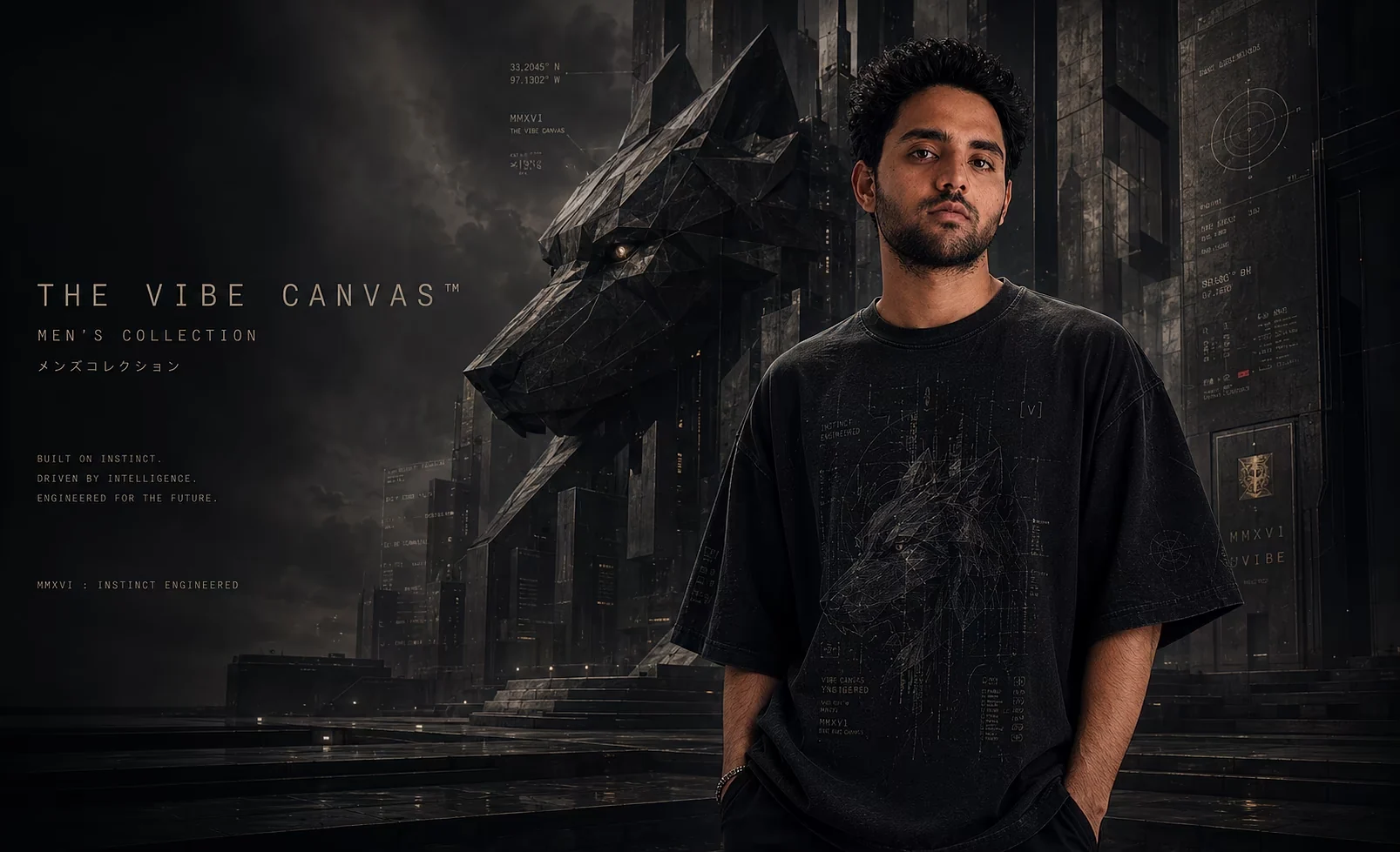 The Vibe Canvas apparel campaign with wolf artwork