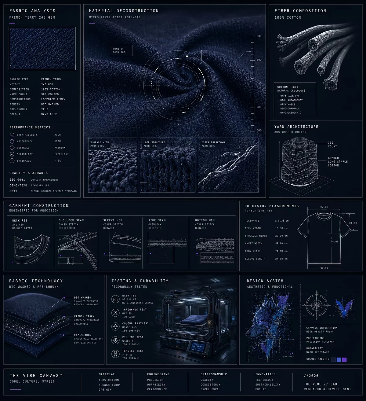 Material engineering board for The Vibe Canvas apparel
